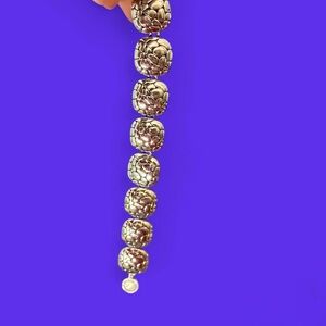 Silver tone pebble link bracelet